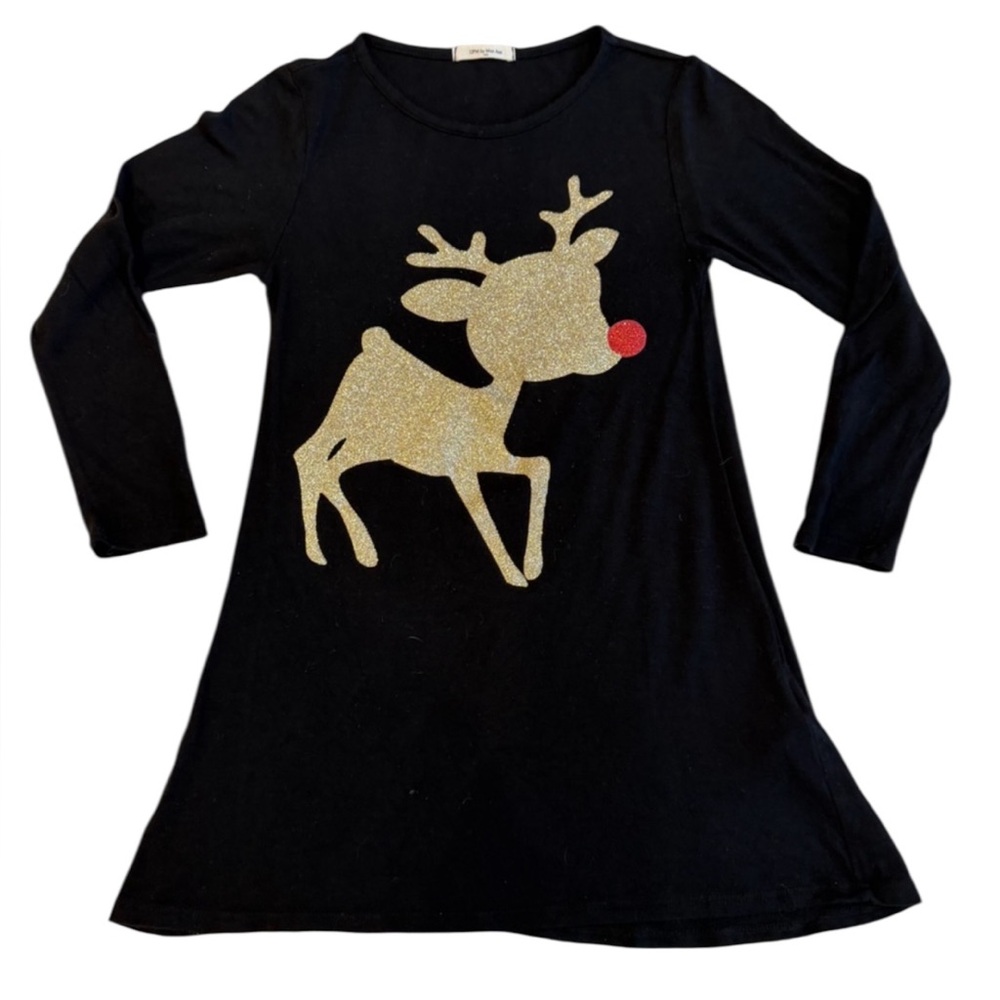 Mon Ami Glitter Reindeer Holiday Dress
Size: 6 (Fits approx.‎ 5–6Y)
